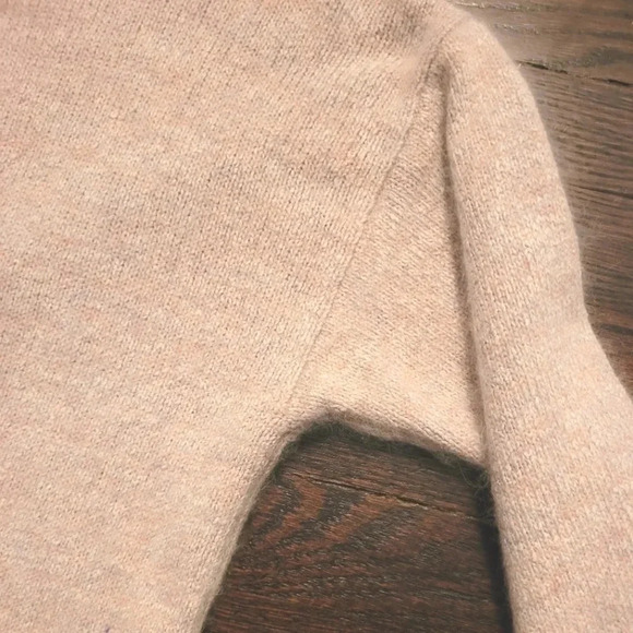 M.J. CARROLL Silk Angora Lambswool pink gray beige cream tunic sweater VINTAGE M - Picture 9 of 13